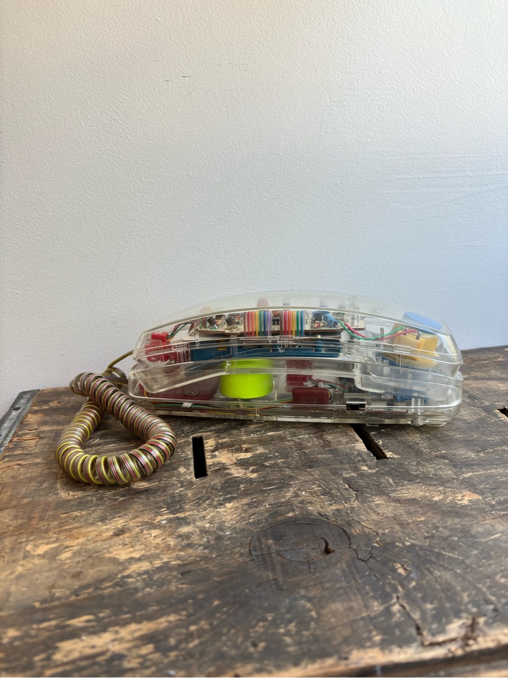 90s Clear Transparent Phone Retro Y2K Corded Telephone Multicolor Untested